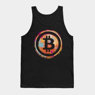 Bitcoin Symbol BTC Ico Aquarell Crypto Tank Top
